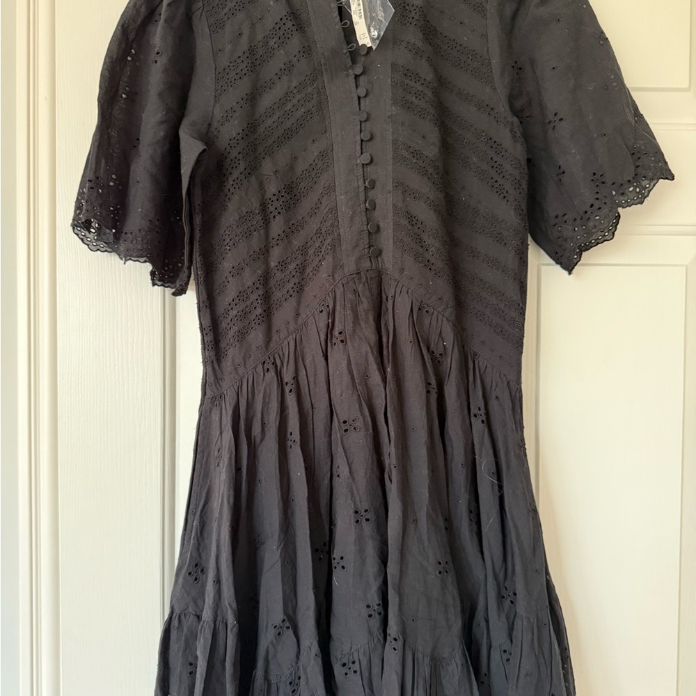 Madewell Black Eyelet Mini Dress - Picture 3 of 5